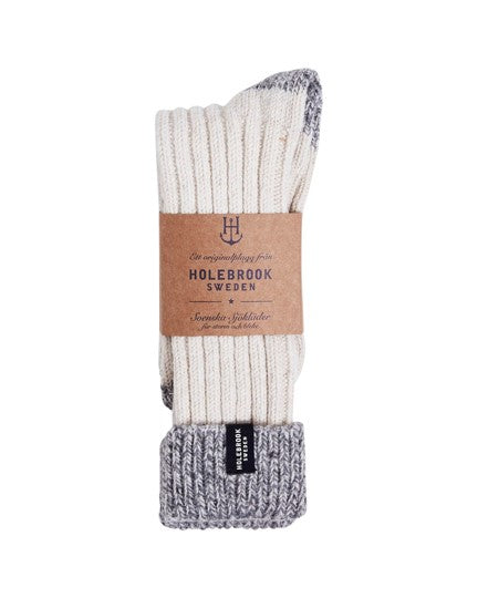 Holebrook Brommo Raggsocka - Off White/Light Grey Melange