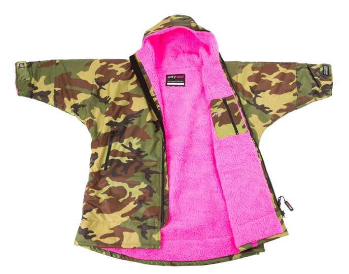 Dryrobe Advance Kids Long Sleeve - Camo/Pink