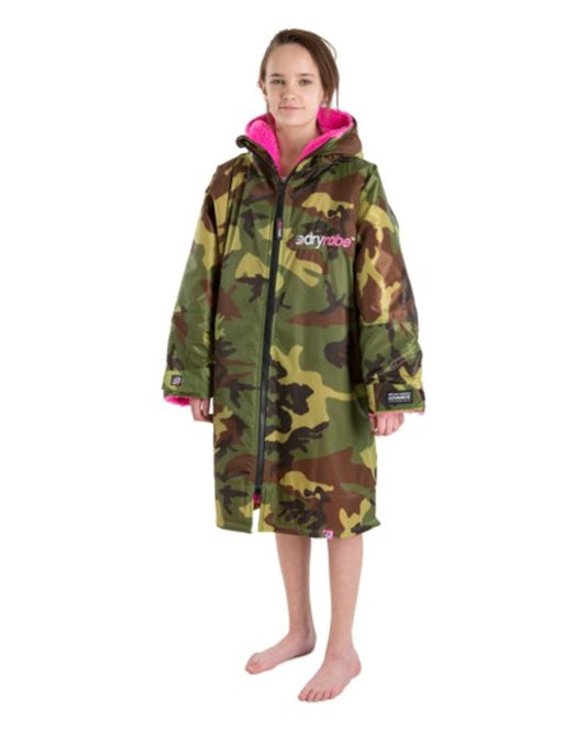 Dryrobe Advance Kids Long Sleeve - Camo/Pink