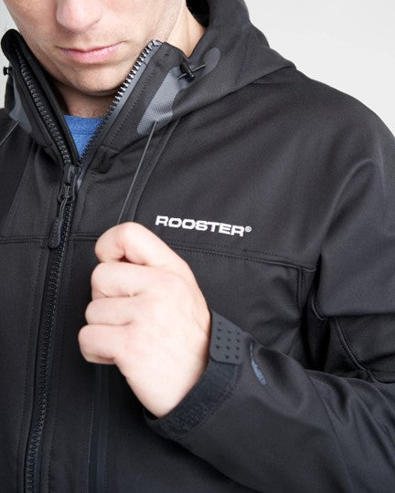 Rooster Soft Shell Jacket with Hood - Black