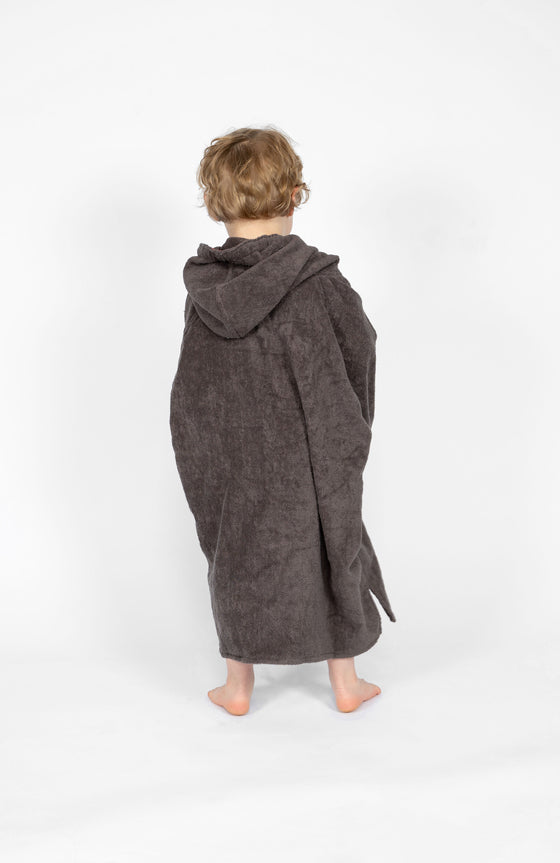 Red Equipment Kids Towelling Change Robe - Grey